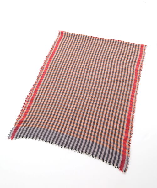 TABASA / タバサ マフラー・ショール・スヌード・ストール | ☆ハーフ切替 チェック ストール | 詳細1