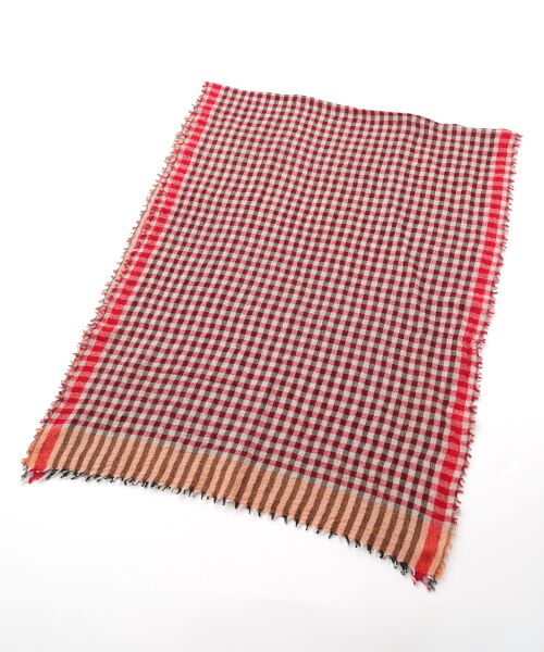 TABASA / タバサ マフラー・ショール・スヌード・ストール | ☆ハーフ切替 チェック ストール | 詳細2