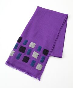 TABASA / タバサ マフラー・ショール・スヌード・ストール | ☆もこもこ スクエア刺繍 ストール