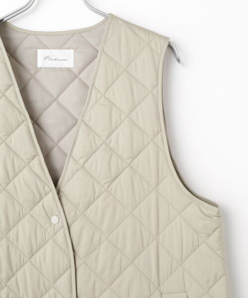 TABASA / タバサ ベスト | キルティングロングベスト | 詳細2