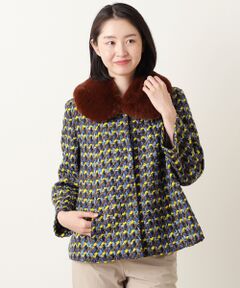 TABASA / タバサ ノーカラージャケット | ファンシーツィードジャケット