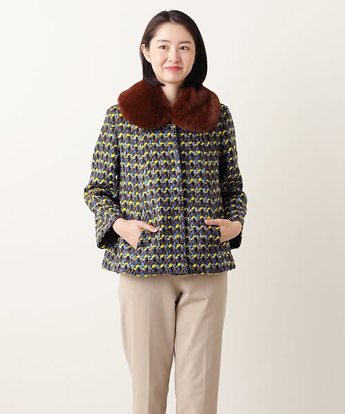 TABASA / タバサ ノーカラージャケット | ファンシーツィードジャケット | 詳細11