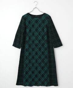 TABASA / タバサ ロング・マキシ丈ワンピース | ガーゼ チェック × チェック 刺繍 ワンピース