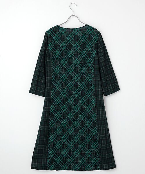 TABASA / タバサ ロング・マキシ丈ワンピース | ガーゼ チェック × チェック 刺繍 ワンピース | 詳細1