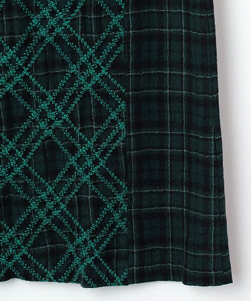 TABASA / タバサ ロング・マキシ丈ワンピース | ガーゼ チェック × チェック 刺繍 ワンピース | 詳細4