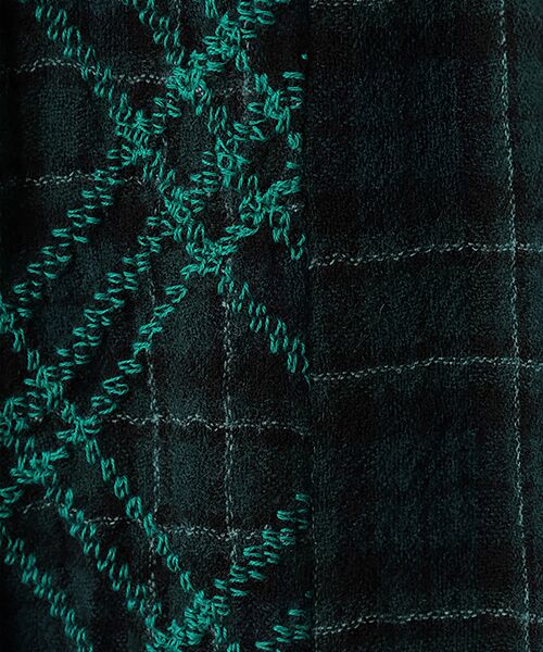 TABASA / タバサ ロング・マキシ丈ワンピース | ガーゼ チェック × チェック 刺繍 ワンピース | 詳細5