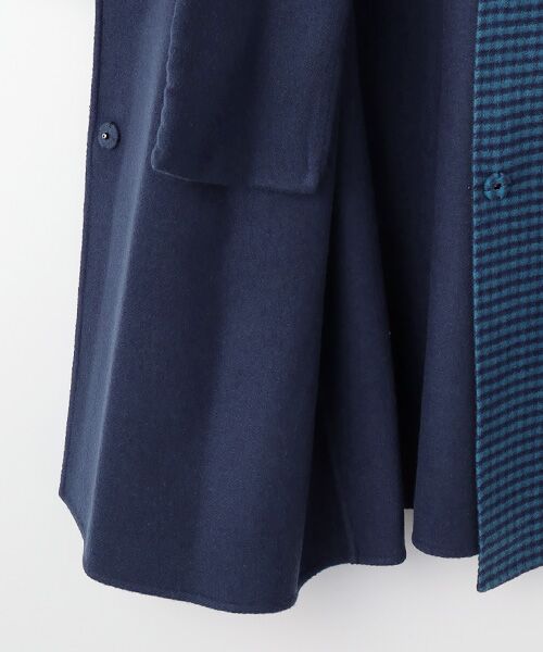 TABASA / タバサ その他アウター | ギンガム × 無地 ダブルフェイス 両面起毛 コート | 詳細5