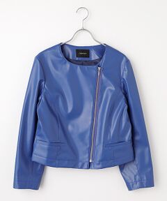 TABASA / タバサ レザーブルゾン・ジャケット | フェイクレザー ノーカラー ライダース ジャケット