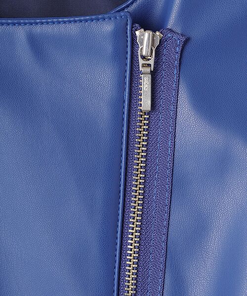 TABASA / タバサ レザーブルゾン・ジャケット | フェイクレザー ノーカラー ライダース ジャケット | 詳細1