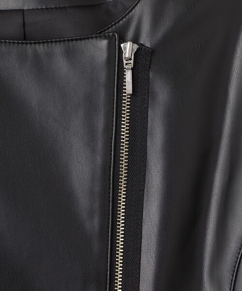 TABASA / タバサ レザーブルゾン・ジャケット | フェイクレザー ノーカラー ライダース ジャケット | 詳細6