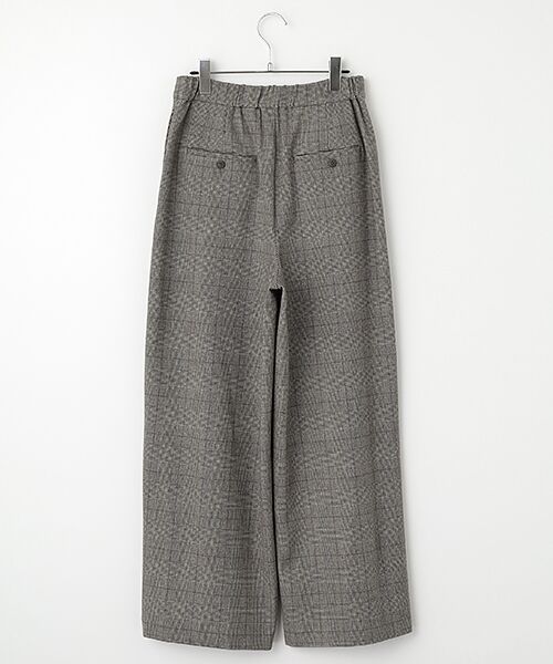 TABASA / タバサ その他パンツ | ピーチストレッチ グレンチェック ワイドパンツ | 詳細1