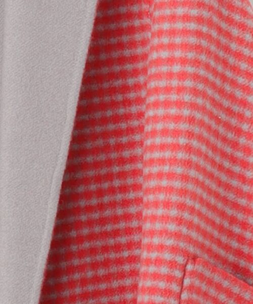 TABASA / タバサ ベスト | ギンガム × 無地 ダブルフェイス 両面起毛 ロングベスト | 詳細2