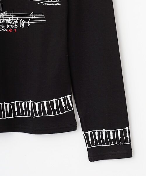 TABASA / タバサ カットソー | ハーフミラノリブ 楽譜プリント Tシャツ | 詳細4