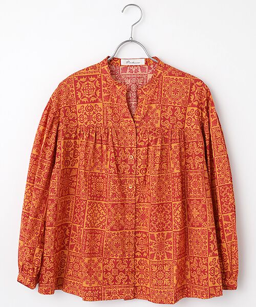 TABASA/タバサ ノルディックプリント ブラウス オレンジ系 F TABASA/タバサ ノルディックプリント ブラウス オレンジ系 F