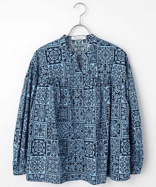 TABASA/タバサ ノルディックプリント ブラウス コン系 F TABASA/タバサ ノルディックプリント ブラウス コン系 F