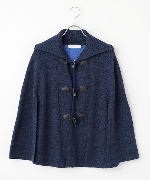 TABASA / タバサ ポンチョ | 接結 ニット ポンチョ（コン×ブルー）