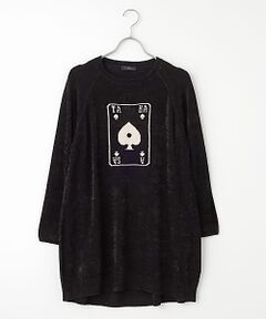 フェザーモール  インターシャ ニット チュニック