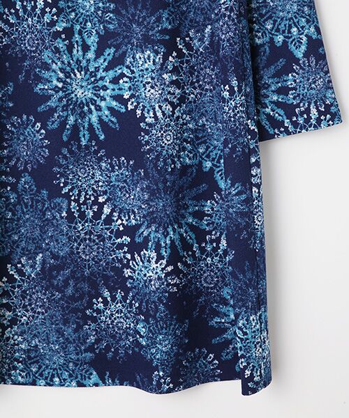 TABASA / タバサ チュニック | 梨地 プレ―ディング × スノークリスタル プリント チュニック | 詳細3