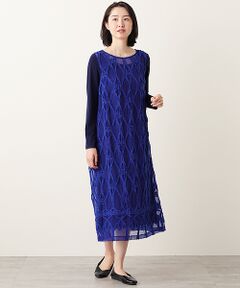 TABASA / タバサ ロング・マキシ丈ワンピース | ブライト オーガンジー オーナメント ジャガード ワンピース