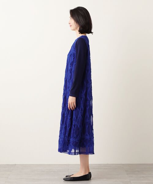 TABASA / タバサ ロング・マキシ丈ワンピース | ブライト オーガンジー オーナメント ジャガード ワンピース | 詳細7