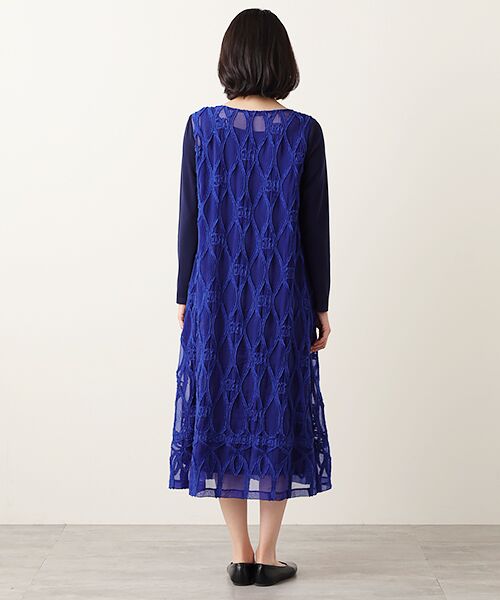 TABASA / タバサ ロング・マキシ丈ワンピース | ブライト オーガンジー オーナメント ジャガード ワンピース | 詳細8