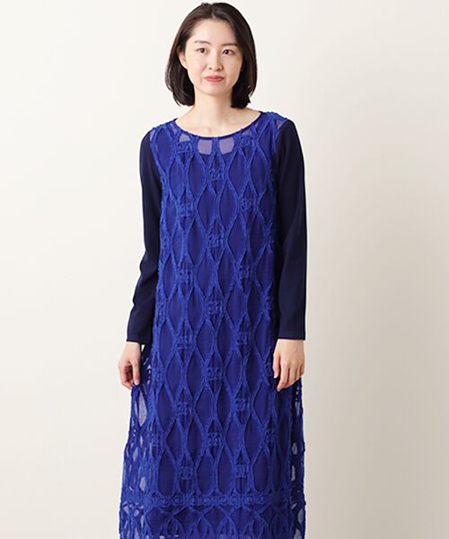 TABASA / タバサ ロング・マキシ丈ワンピース | ブライト オーガンジー オーナメント ジャガード ワンピース | 詳細9