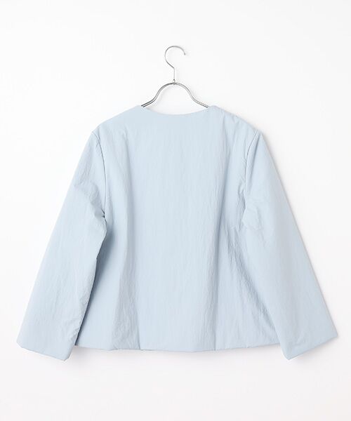 TABASA / タバサ ノーカラージャケット | ナイロン タスラン ショート コート | 詳細3