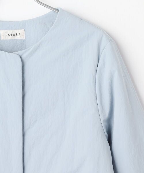 TABASA / タバサ ノーカラージャケット | ナイロン タスラン ショート コート | 詳細4