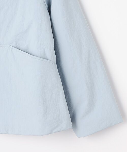TABASA / タバサ ノーカラージャケット | ナイロン タスラン ショート コート | 詳細5