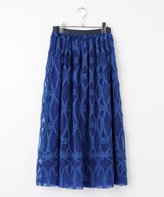 TABASA / タバサ ロング・マキシ丈スカート | ブライト オーガンジー オーナメント ジャガード スカート