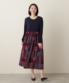 TABASA / タバサ ロング・マキシ丈ワンピース | スムース × グラフィカル ドット プリント ワンピース
