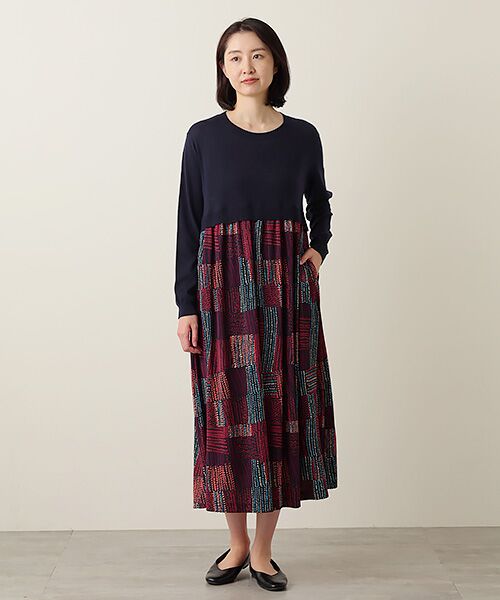 TABASA / タバサ ロング・マキシ丈ワンピース | スムース × グラフィカル ドット プリント ワンピース | 詳細6