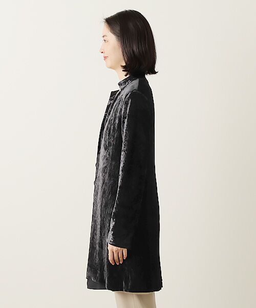 TABASA / タバサ その他アウター | クラッシュ エンボス ベロア ロング ジャケット | 詳細6