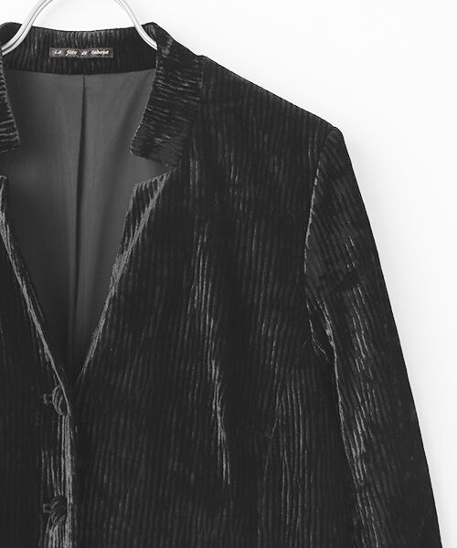 TABASA / タバサ その他アウター | クラッシュ エンボス ベロア ロング ジャケット | 詳細2