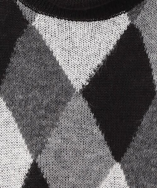 TABASA / タバサ チュニック | シアー ニット ダイヤ柄 オフタートル チュニック | 詳細5
