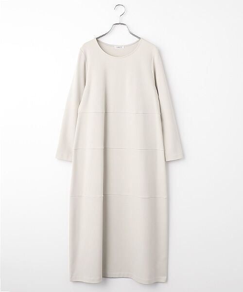 TABASA / タバサ ロング・マキシ丈ワンピース | ウォーム ストレッチ ポンチ ワンピ―ス（ベージュ）