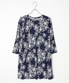 TABASA / タバサ チュニック | ベア天竺 × フラワー 発泡プリント チュニック