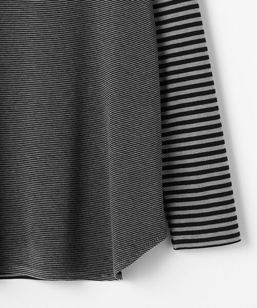 TABASA / タバサ Tシャツ | コンビネーション ボーダー タートルネック Tシャツ | 詳細4