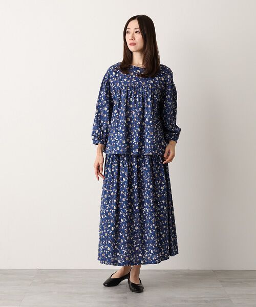 TABASA / タバサ ロング・マキシ丈スカート | コットン 楊柳 × チンツ プリント スカート | 詳細9