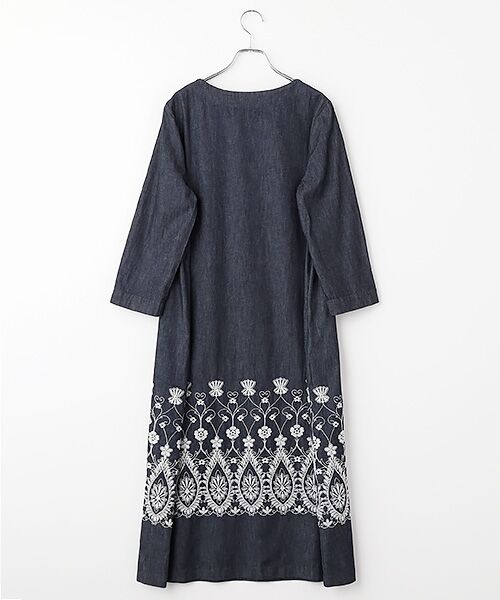 TABASA / タバサ ロング・マキシ丈ワンピース | 5.5オンス デニム レース刺繍 ワンピース | 詳細1