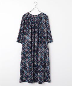 TABASA / タバサ ロング・マキシ丈ワンピース | デシン 幾何 プリント ワンピース