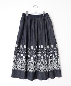 TABASA / タバサ デニムスカート | 5.5オンス デニム レース刺繍 スカート