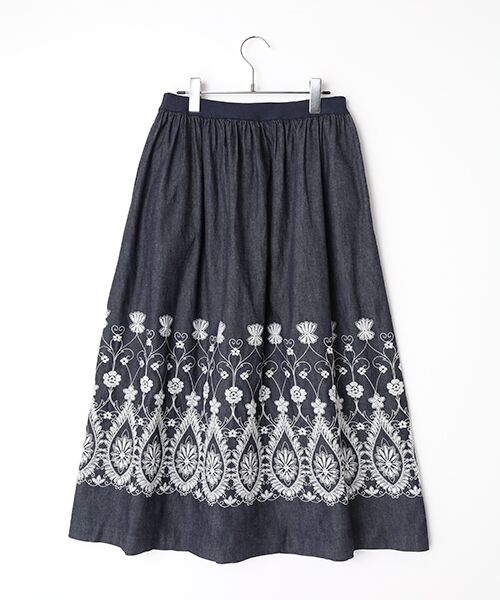 TABASA / タバサ デニムスカート | 5.5オンス デニム レース刺繍 スカート | 詳細1