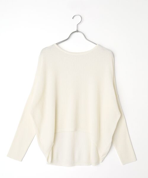 TABASA / タバサ ニット・セーター | カシミア ブレント コットン ニット セーター（シロ）