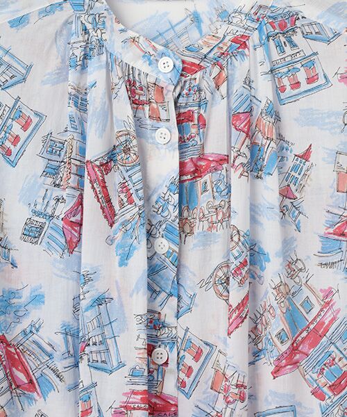 TABASA / タバサ ロング・マキシ丈ワンピース | カフェ プリント ワンピース | 詳細5