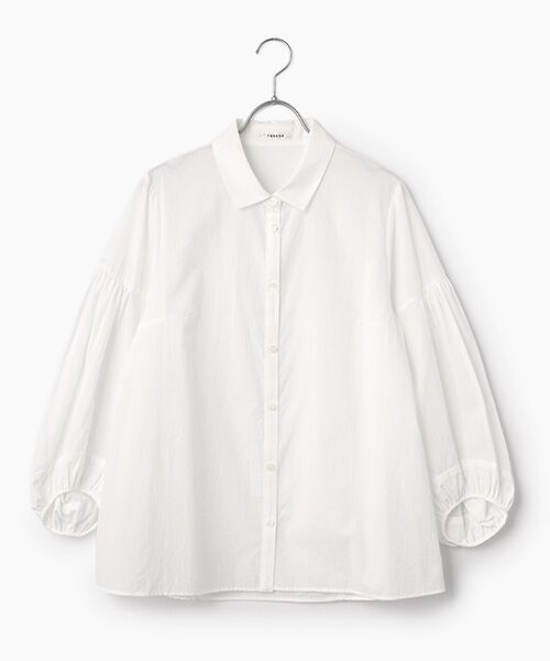 TABASA / タバサ シャツ・ブラウス | コットン ローン 袖コンシャス ブラウス（シロ）