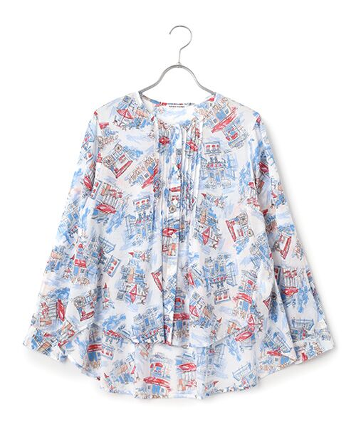 TABASA / タバサ シャツ・ブラウス | カフェ プリント ブラウス（アカ系）