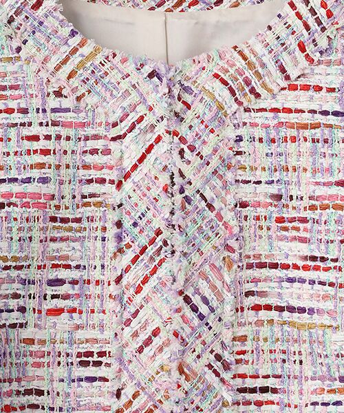 TABASA / タバサ ノーカラージャケット | ファンシー サマーツィード ジャケット | 詳細5