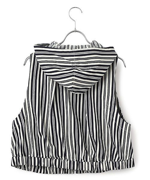 TABASA / タバサ ベスト | インディゴ ランダム ストライプ ベスト | 詳細1