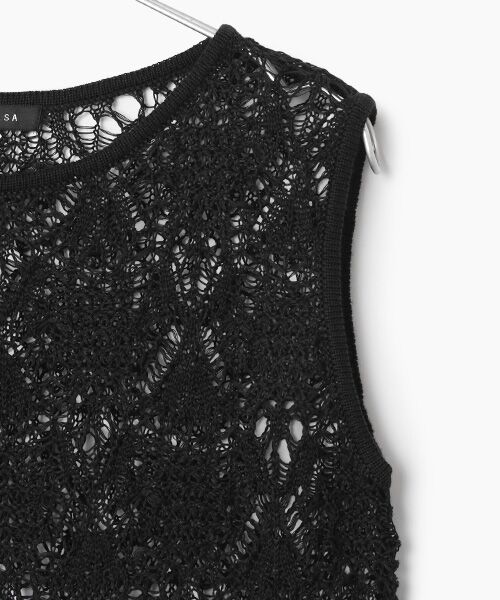 TABASA / タバサ チュニック | シャーリーカーン レース ニット ノースリーブ チュニック | 詳細3